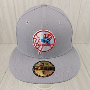 New York Yankees Hat Cap Size 7 New Era‎ 59Fifty Gray Cooperstown Collection MLB